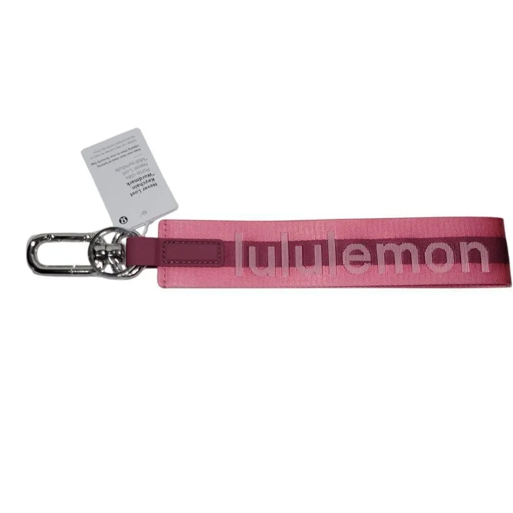 Lululemon‎ Never Lost Keychain Wordmark Sakura Pink Mauve 1.7